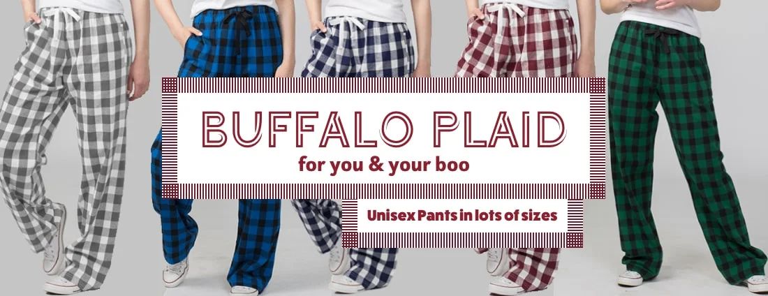 buffalo plaid unisex pj pants