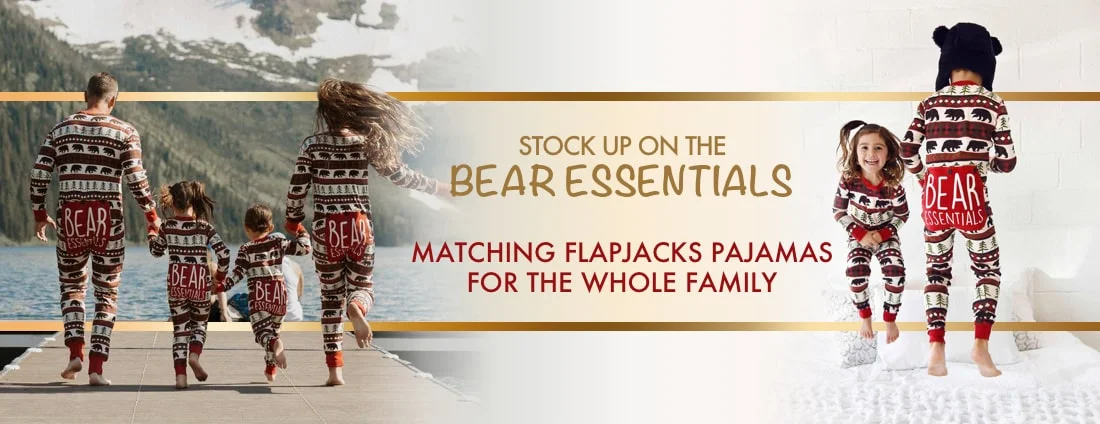 bear essentials matching flapjacks pajamas