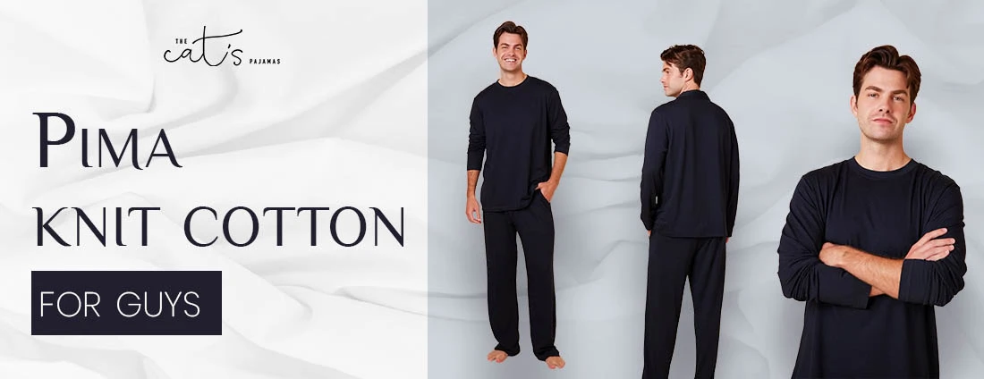 pima knit cotton for guys pajama set