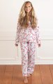 8 Oak Lane Women's Candy Cane Stripe Classic Flannel Pajama Set