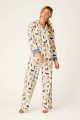 PJ Salvage Howdy Paw-Tner Classic Flannel Pajama Set in Ivory