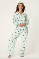 PJ Salvage Espresso Martini Classic Flannel Pajama Set in Pool Blue