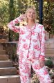 The Cat's Pajamas Women's Idle Hours Pima Knit Cotton Classic Pajama Set in Red