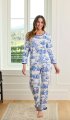 The Cat's Pajamas Women's Idle Hours Pima Knit Cotton Simple Set in Blue