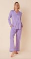 The Cat's Pajamas Women's Lilac Pima Knit Cotton Classic Pajama Set