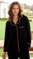 The Cat's Pajamas Women's Midnight Moment Pima Knit Cotton Classic Pajama Set