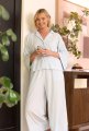 The Cat's Pajamas Women's Mariposa Organic Pima Cotton Wide Leg Pajama Set in Mist
