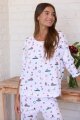 The Cat's Pajamas Women's A Merry Little Stroll Pima Knit Cotton Pullover Set