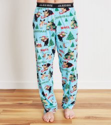 Little Blue House by Hatley Men's Wild About Christmas  Jersey Pajama Pant