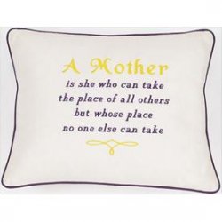 "A Mother is..." Cream Embroidered Gift Pillow