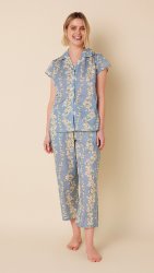 The Cat's Pajamas Women's Daisy Sky Voile Capri Pajama Set