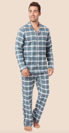 The Cat's Pajamas Men's Sun Valley Pima Flannel Classic Pajama Set