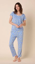 The Cat's Pajamas Women's Marguerite Pima Knit Cotton Short Sleeved Simple Set