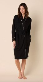 The Cat's Pajamas Women's Midnight Moment Pima Knit Cotton Kimono Robe