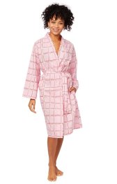 The Cat's Pajamas Women's Pretty in Pink Luxe Pima Cotton Kimono Robe