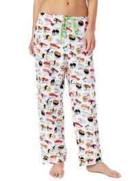 The Cat's Pajamas Women's Sushi Flannel Pajama Pant in White