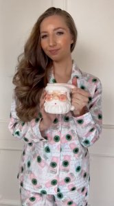 8 Oak Lane Women's Fairisle Coffee Classic Flannel Pajama Set