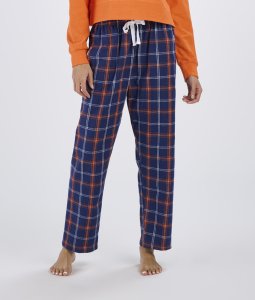 Boxercraft Women's Haley Varsity Navy/Orange Plaid Flannel Pajama Pant