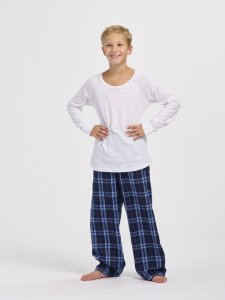 Boxercraft Kids Navy/Columbia Plaid Poly Flannel Lounge Pant