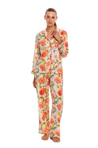 The Lazy Poet Women's Emma Hypnos Cotton Classic Long Sleeve Pajama Set