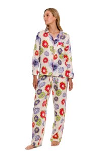 The Lazy Poet Women's Emma Saphie Linen Classic Long Sleeve Pajama Set