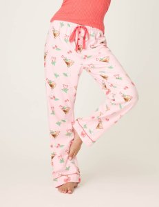 PJ Salvage Tini Time Flannel Pajama Pant in Ballet Pink