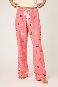 PJ Salvage Let's Get Fizzacle Flannel Pajama Pant in Dark Coral