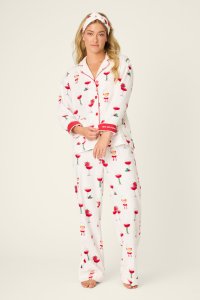 PJ Salvage Let's Get Toasty Classic Flannel Pajama Set in Ivory
