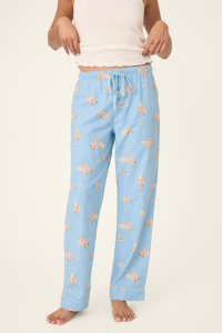 PJ Salvage Fizz The Season Flannel Pajama Pant in Light Sky Blue