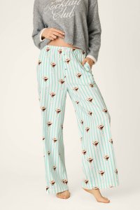 PJ Salvage Espresso Martini Flannel Pajama Pant in Pool Blue