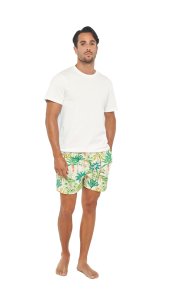 The Lazy Poet Men's Ben Monkey Paradise Cotton Sleep Short in Green