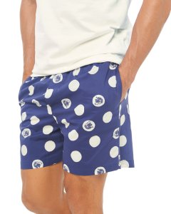 The Lazy Poet Men's Ben Tiger Dots Blue Cotton Sleep Short