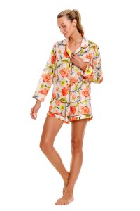 The Lazy Poet Women's Vera Hypnos Cotton Long Sleeve Shorts Set