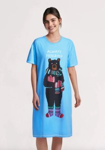 Little Blue House by Hatley Always Freezing Cotton Sleepshirt in Bonnie Blue