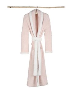 Barefoot Dreams® CozyChic® Contrast Trim Robe in Pink with White