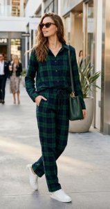 Big Feet Pajamas Women's Flannel Navy & Green Plaid Classic Pajama Set