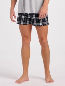 Boxercraft Men's Black/White Plaid Flannel Boxer Shorts