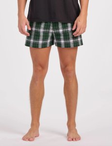 Boxercraft Men's Green/White Plaid Flannel Boxer Shorts