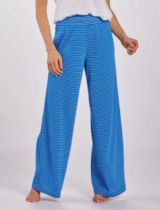 Boxercraft Women's Evelyn Royal/White Stripe Wide Leg Lounge Pant