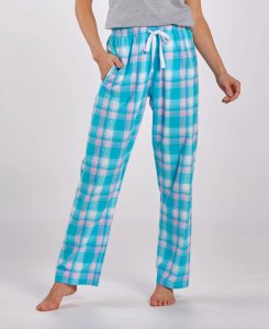 Boxercraft Women's Haley Teal Sophia Plaid Flannel Pajama Pant