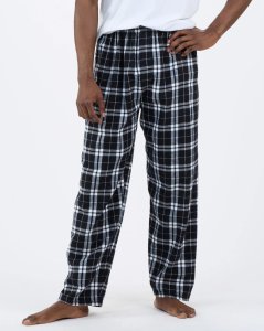 Boxercraft Men's Harley Black/White Plaid Flannel Pajama Pant