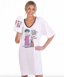 Emerson Street "I Can't Be Having Another Crisis...I Just Had One!" Cotton Nightshirt in A Bag