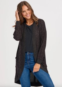 Boxercraft Women's Cuddle Cardigan in Black Heather