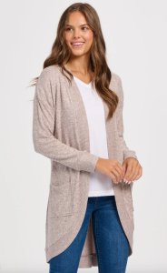 Boxercraft Women's Cuddle Cardigan in Espresso Heather