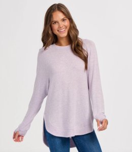 Boxercraft Women's Cuddle Oversized Crew Top in Wisteria Heather