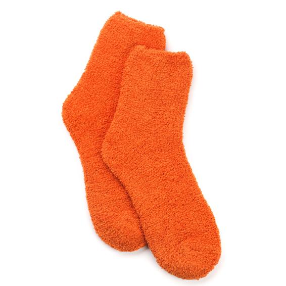 Kashwere Plush Chenille Lounging Sock in Orange