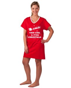 Emerson Street This Girl Loves Christmas Cotton Holiday Nightshirt