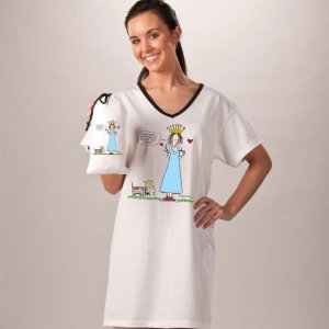 Emerson Street "Listen Honey-Don't Mind Me...I'm Just The Queen!" Cotton Nightshirt in A Bag