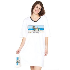 Emerson Street "I'm in a Meeting" Beach Cotton Nightshirt in A Bag