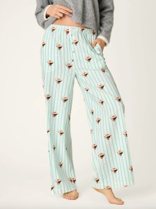 PJ Salvage Espresso Martini Flannel Pajama Pant in Pool Blue